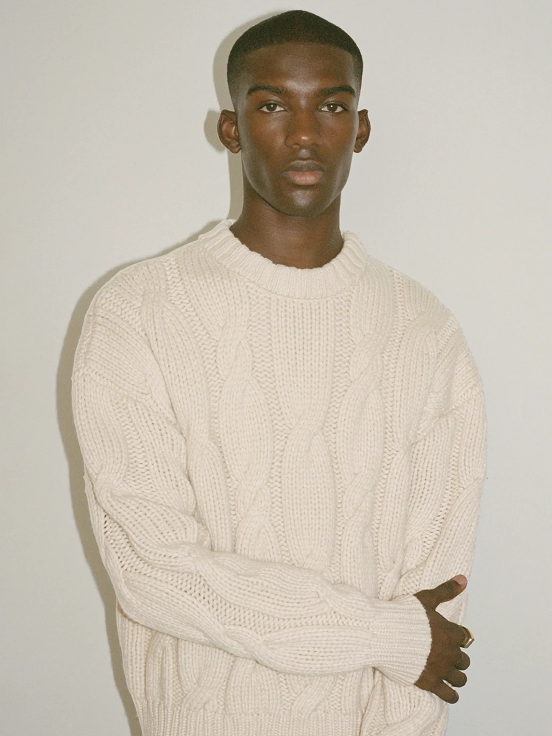 Chunky Cable Sweater in Natural