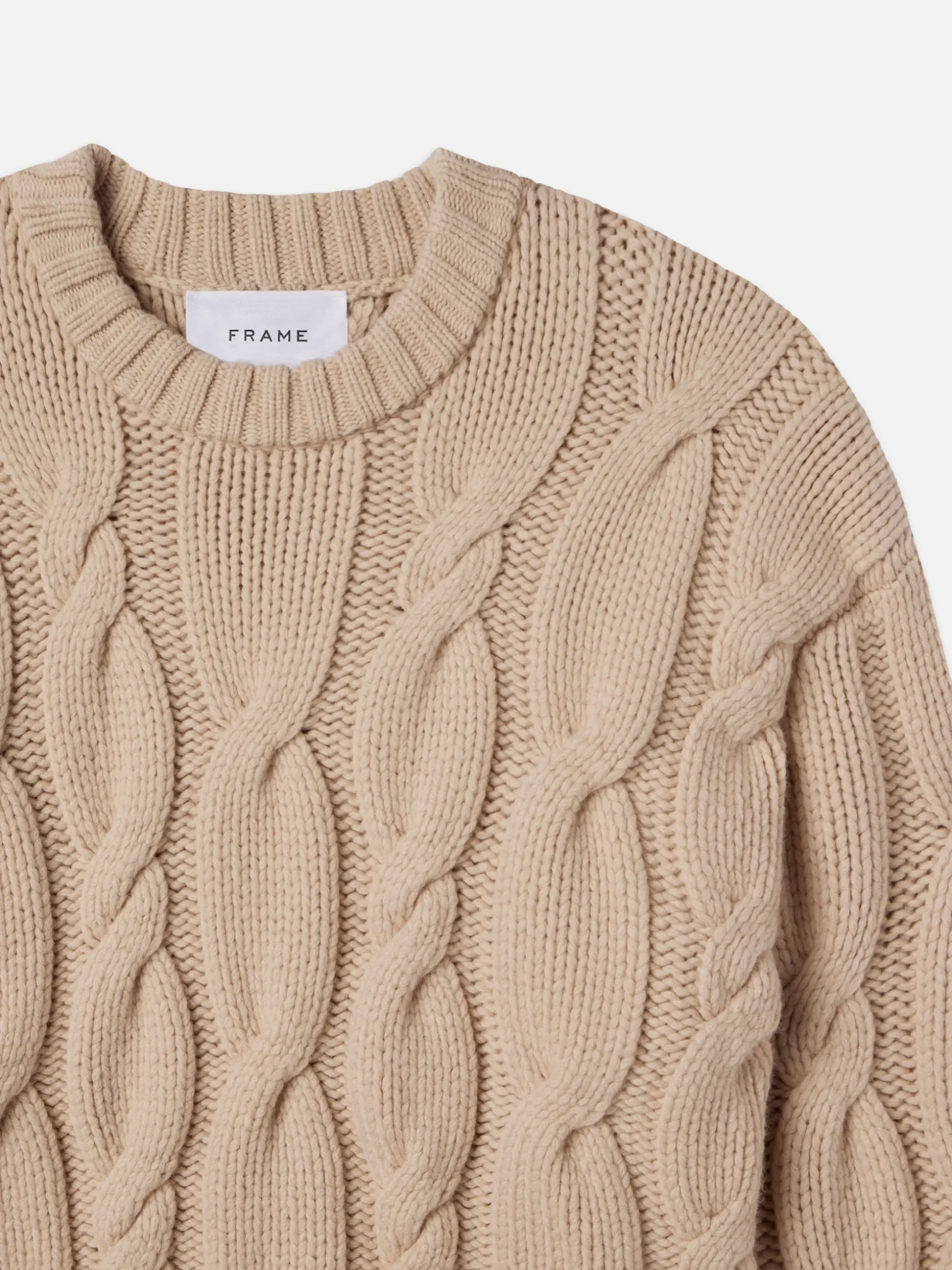 Chunky Cable Sweater in Natural
