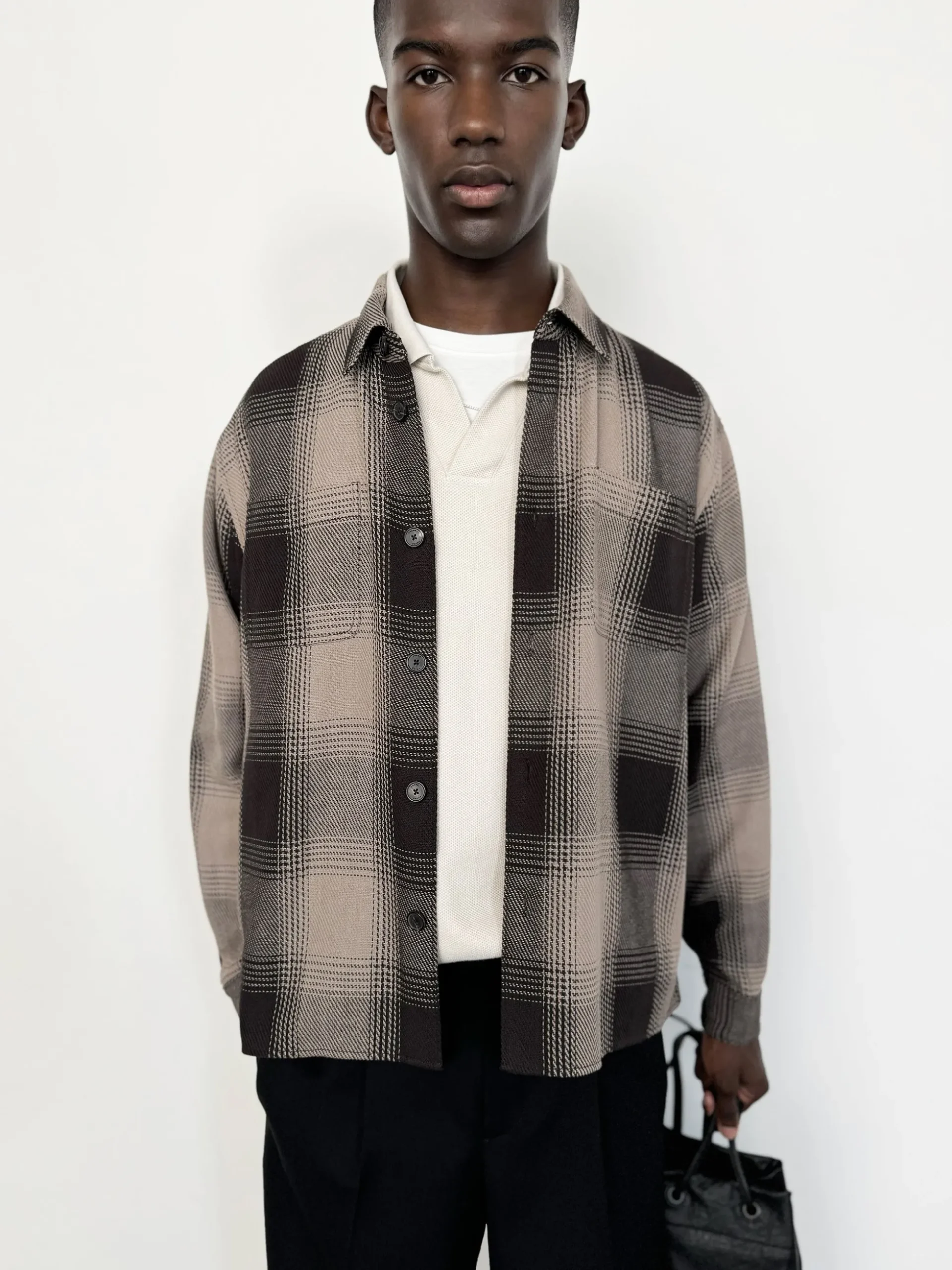 Chunky Plaid Shirt in Brown Plaid