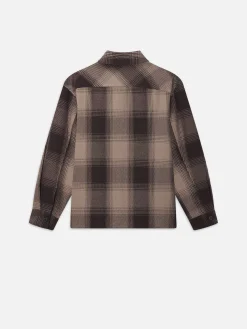 Chunky Plaid Shirt in Brown Plaid