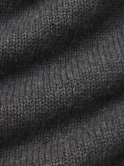 Chunky V-Neck Sweater in Charcoal Heather