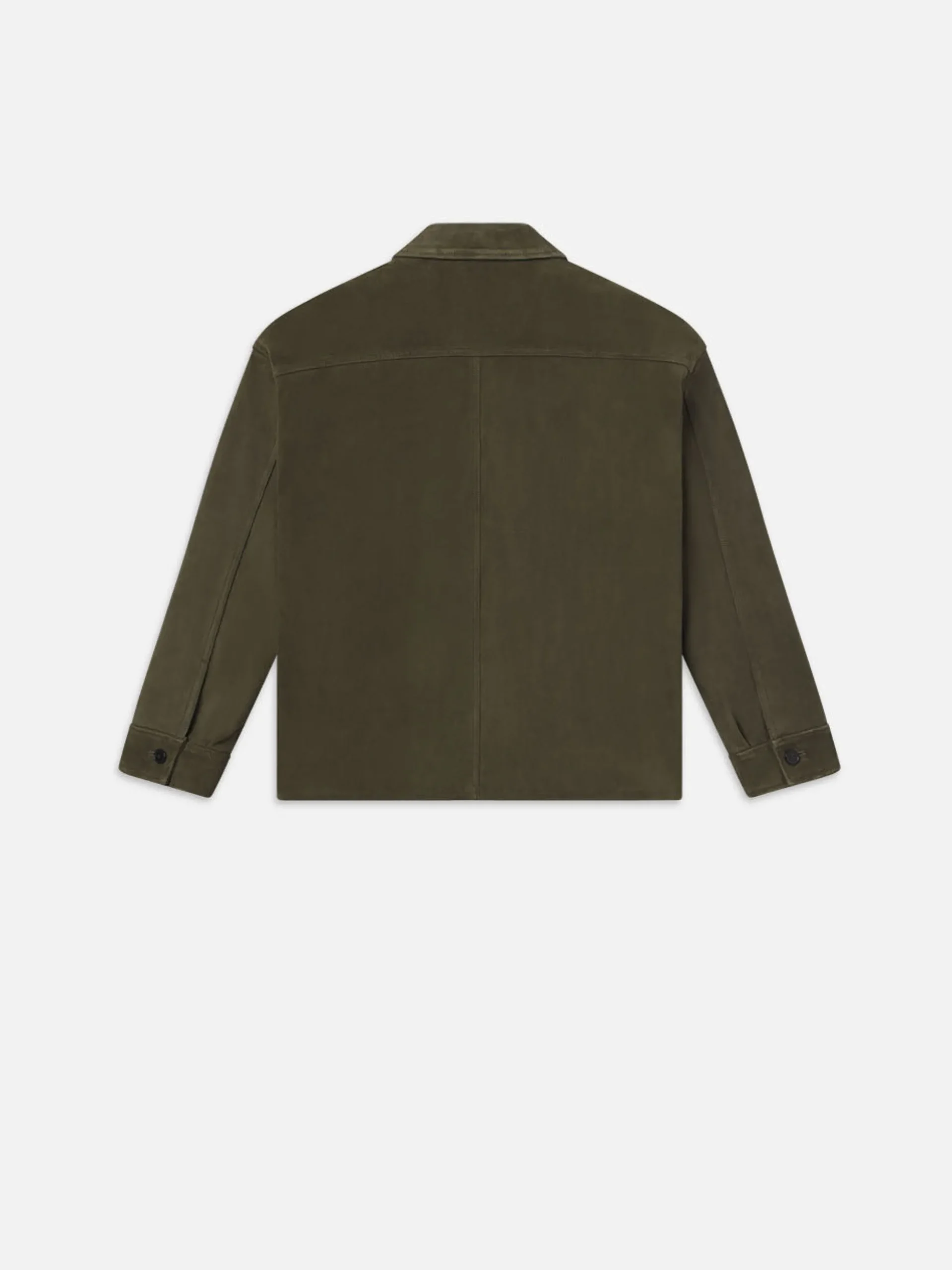 Clean Suede Jacket in Dark Olive