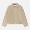 Clean Suede Jacket in Smoke Beige