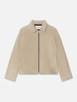 Clean Suede Jacket in Smoke Beige