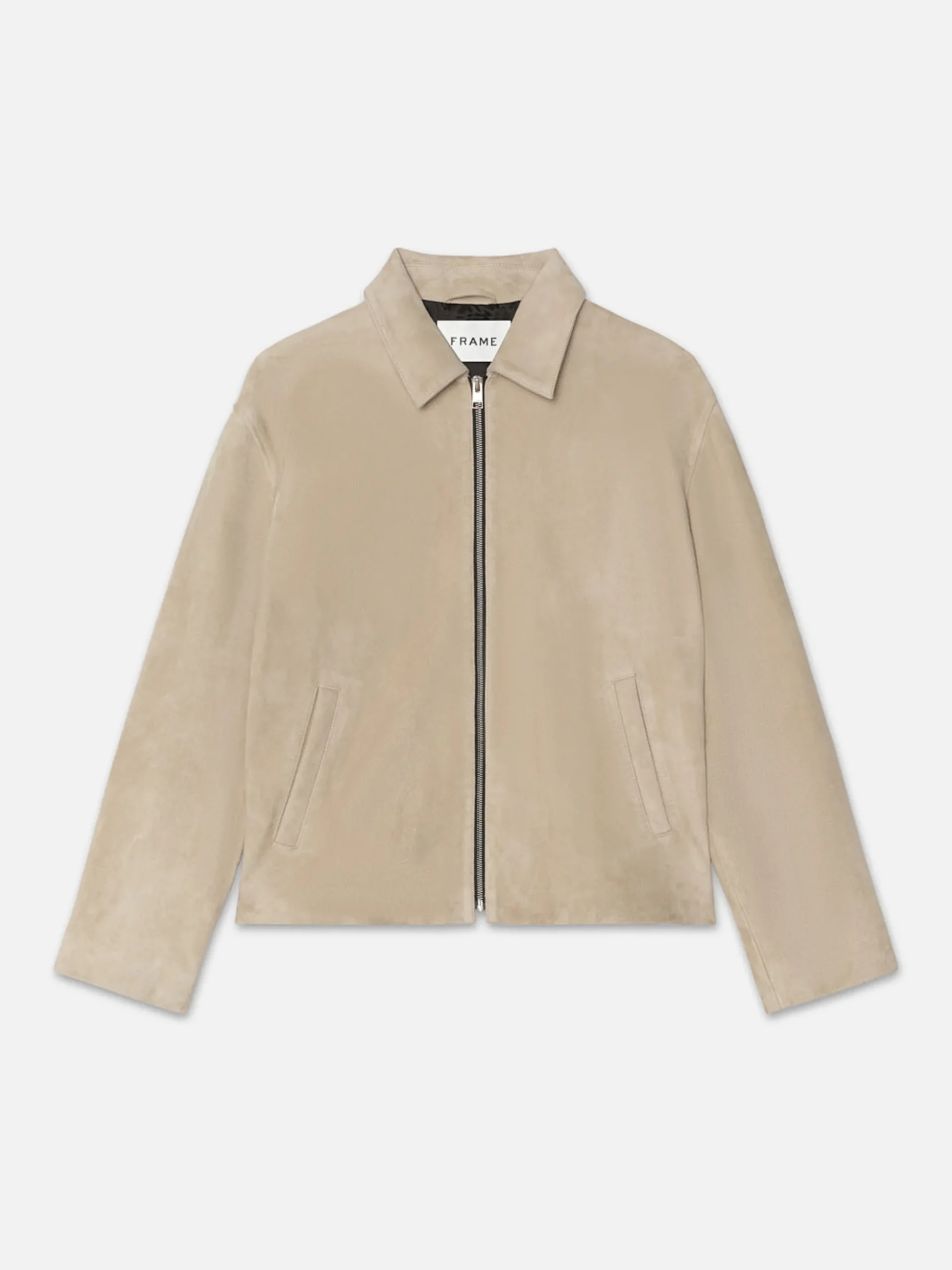 Clean Suede Jacket in Smoke Beige