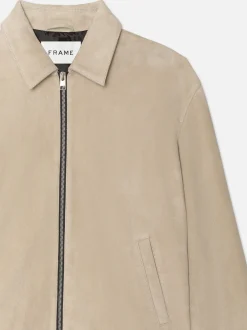 Clean Suede Jacket in Smoke Beige
