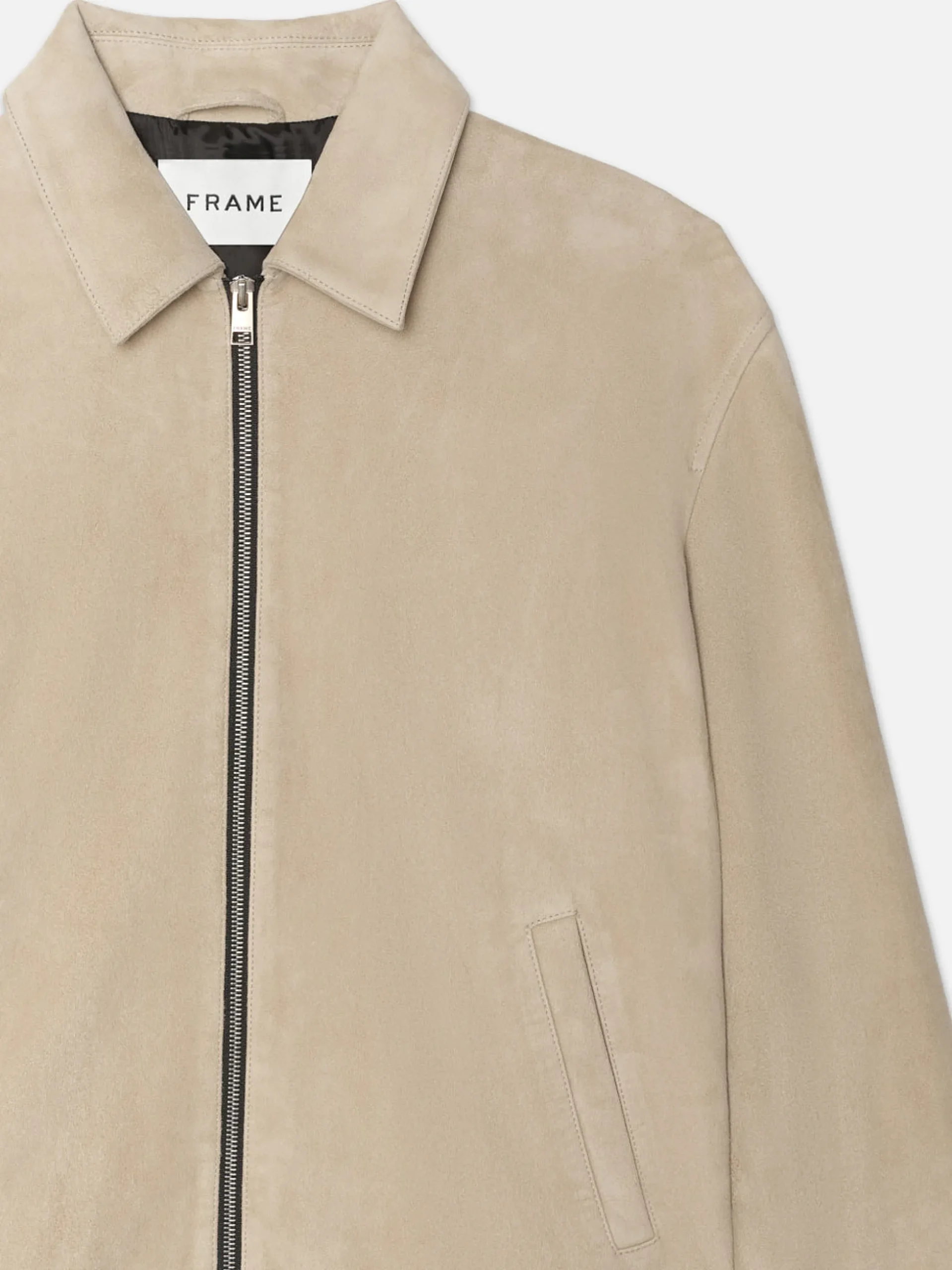Clean Suede Jacket in Smoke Beige