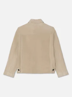 Clean Suede Jacket in Smoke Beige