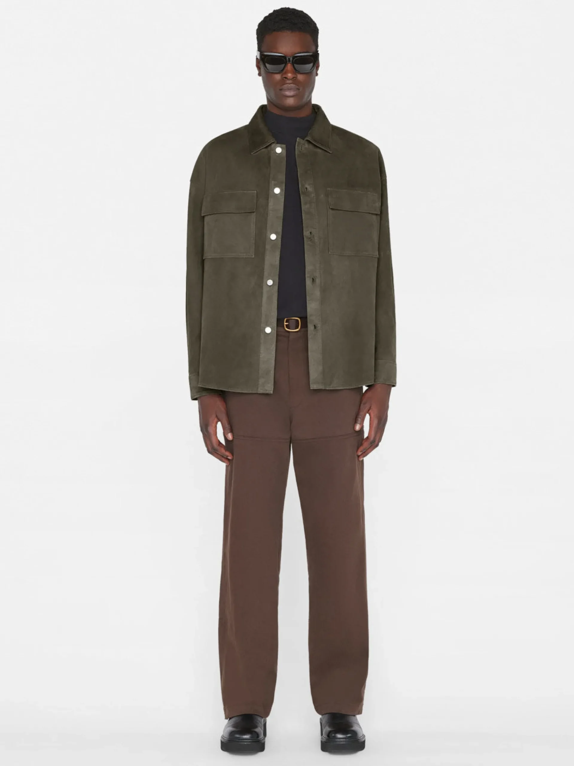 Clean Suede Shirt in Mocha