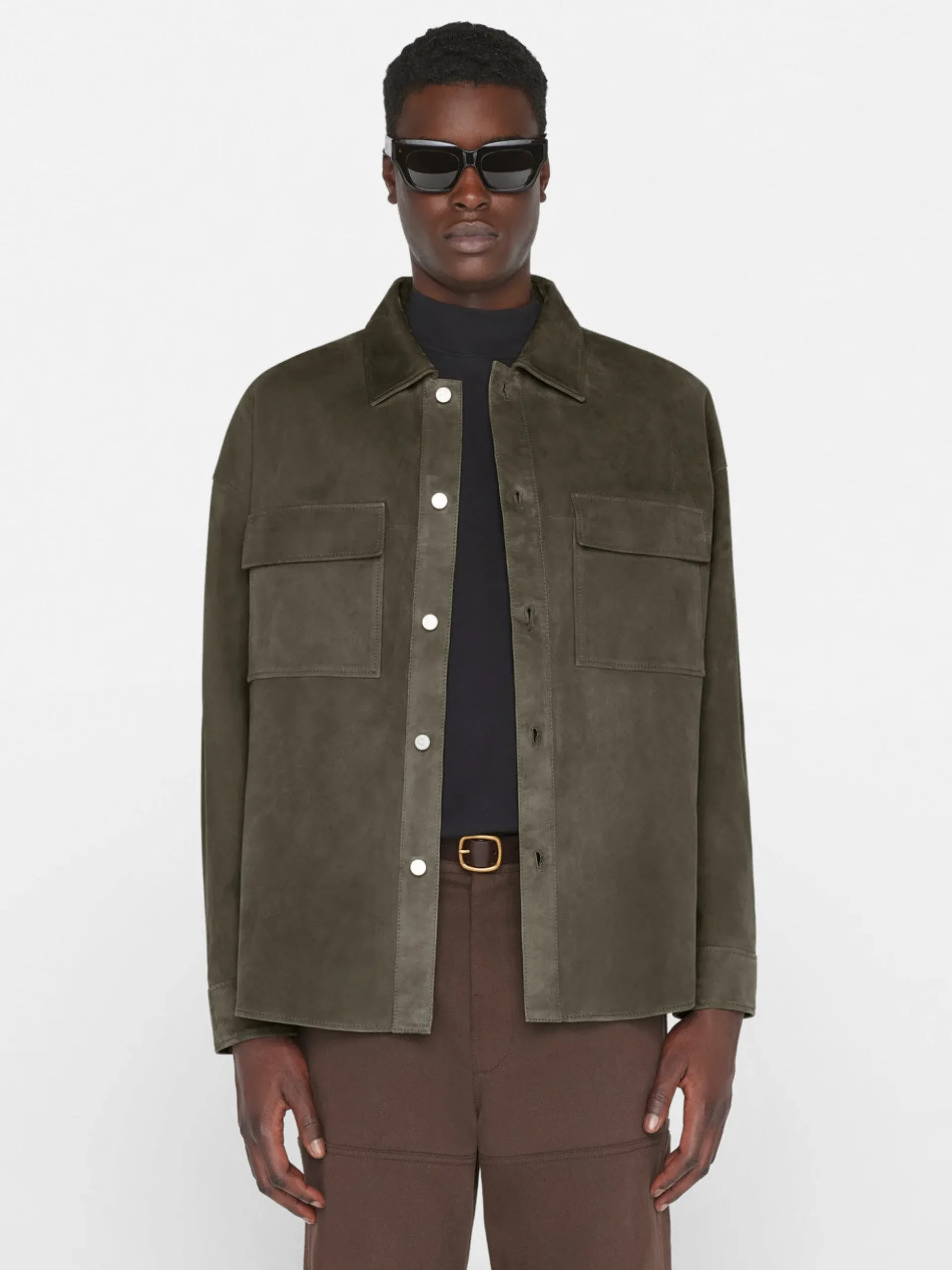 Clean Suede Shirt in Mocha
