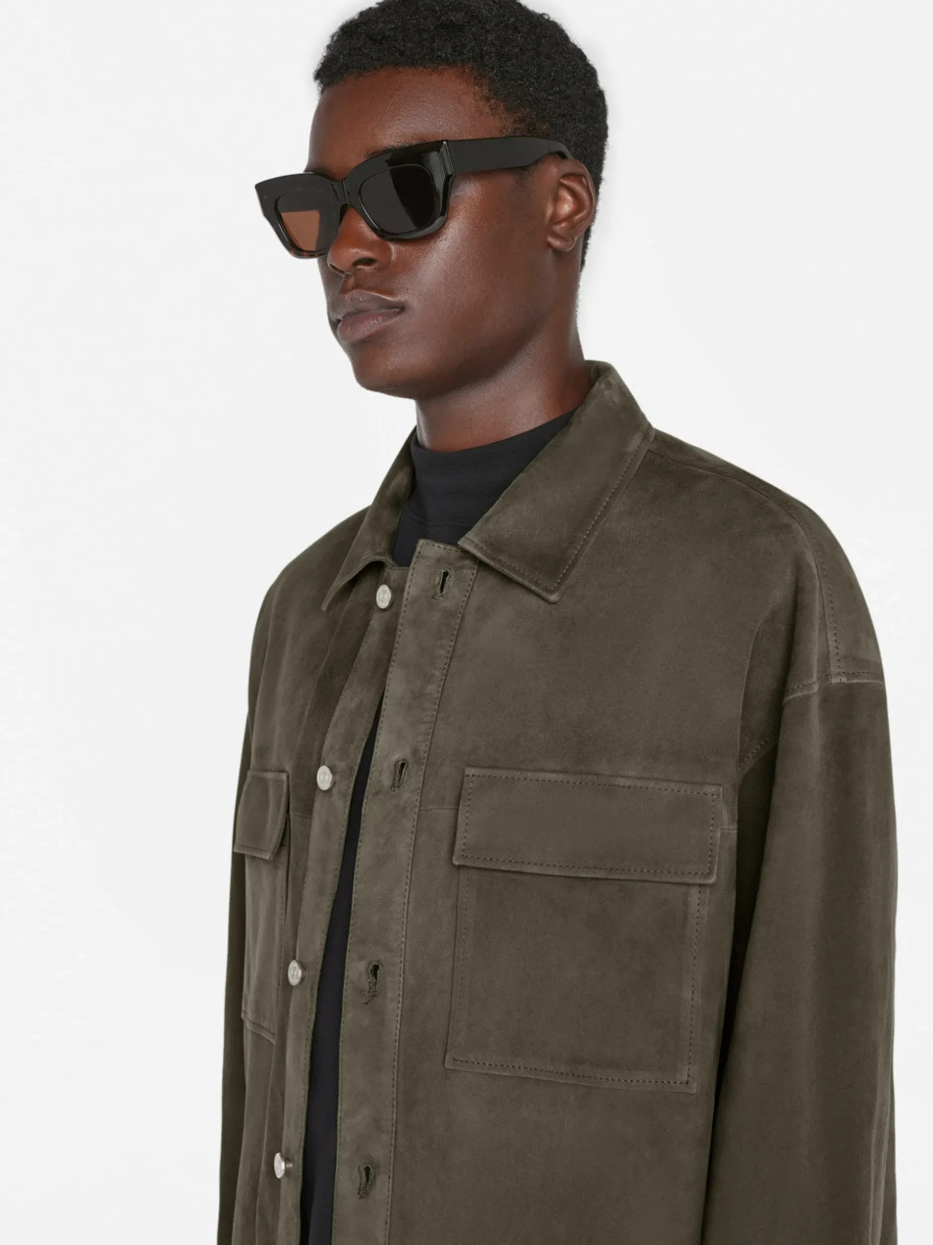 Clean Suede Shirt in Mocha