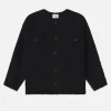Cocoon Short Coat in Black Multi