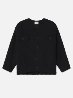 Cocoon Short Coat in Black Multi