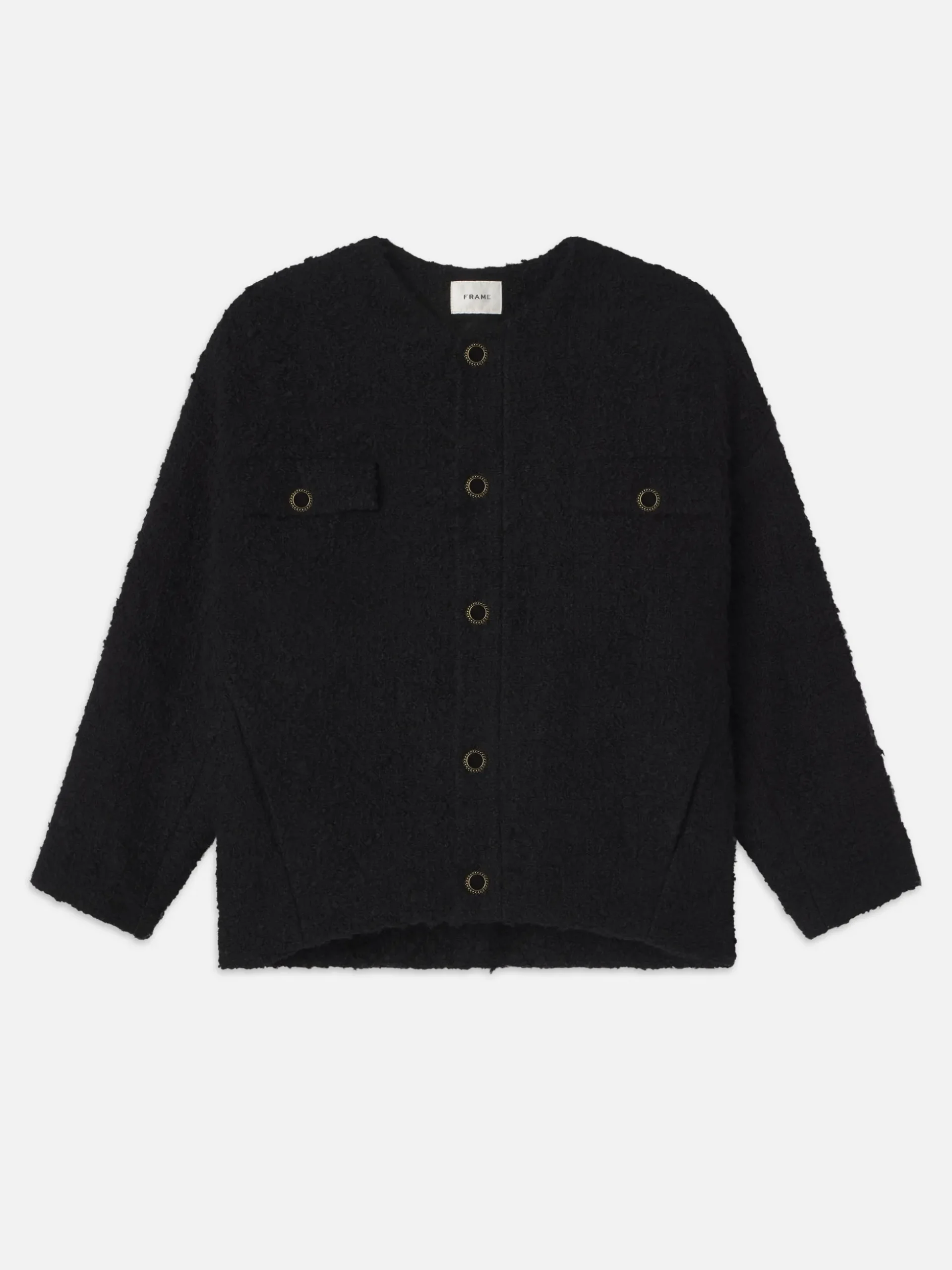 Cocoon Short Coat in Black Multi