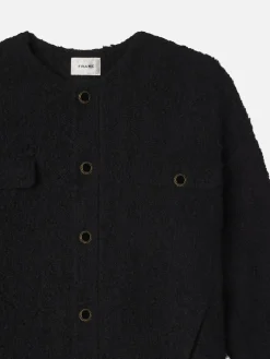 Cocoon Short Coat in Black Multi