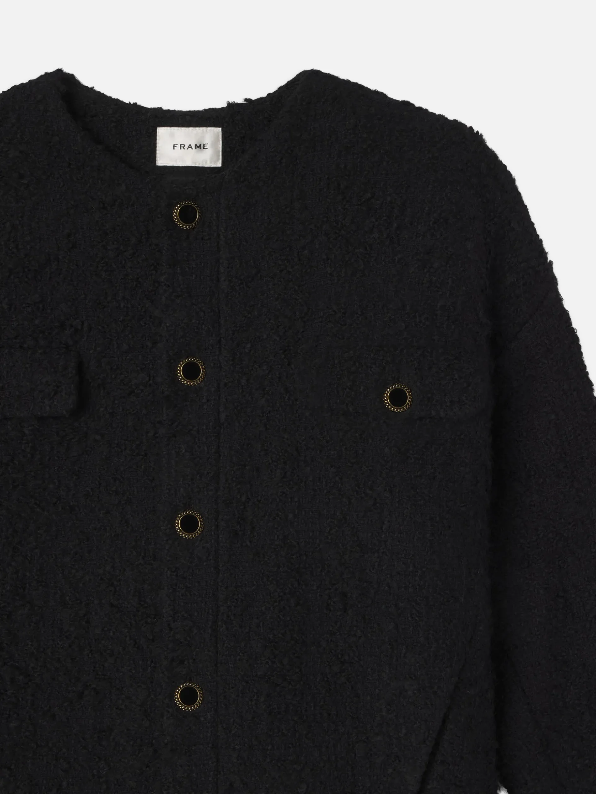 Cocoon Short Coat in Black Multi
