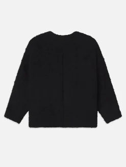 Cocoon Short Coat in Black Multi
