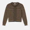 Compact Stripe Cardi in Tan Multi