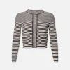 Compact Stripe Cardi in Navy Multi