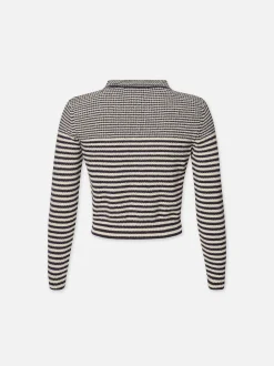 Compact Stripe Cardi in Navy Multi