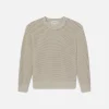Cotton Blend Crewneck Sweater in Mineral Grey
