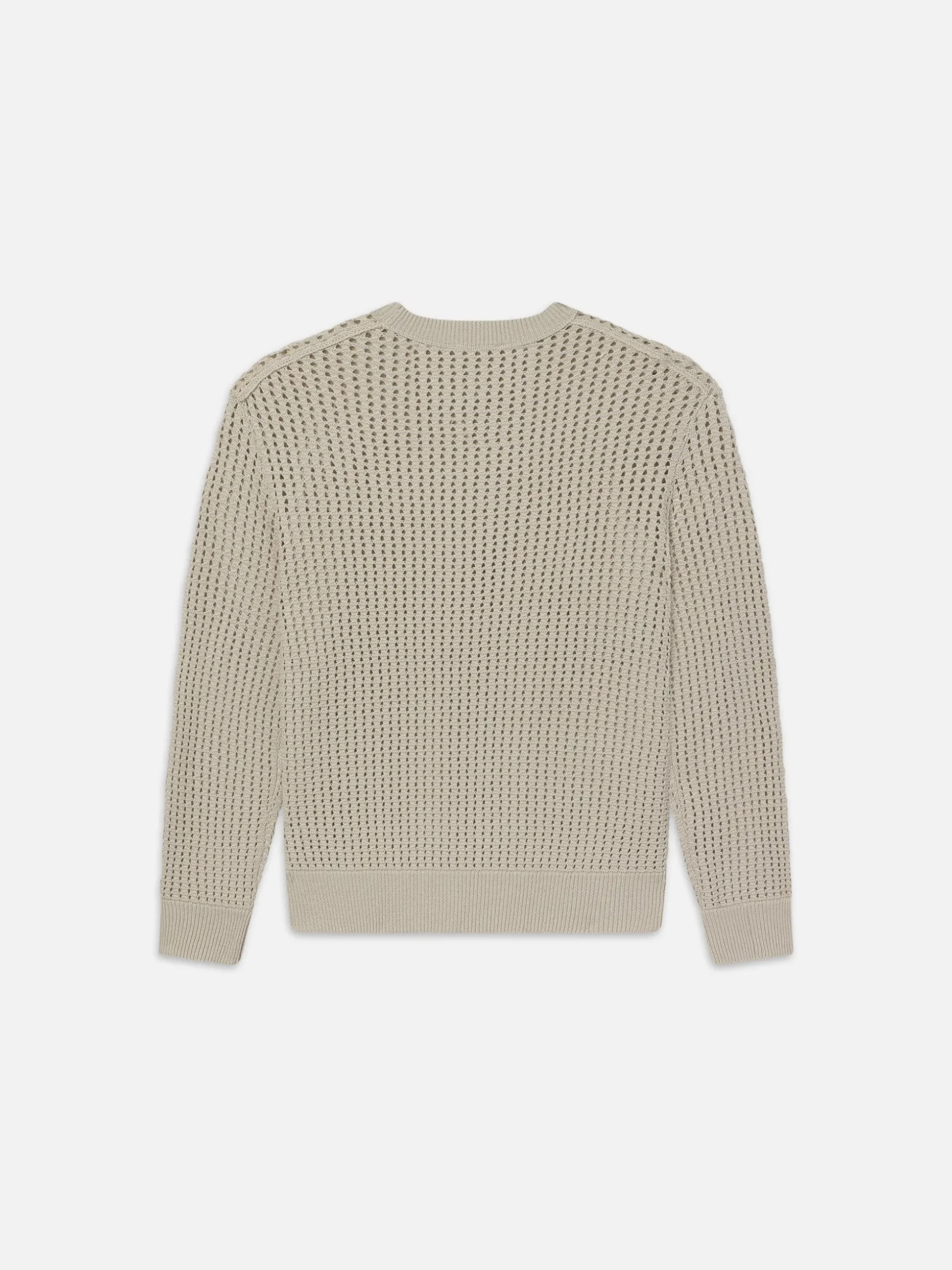 Cotton Blend Crewneck Sweater in Mineral Grey