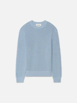 Cotton Blend Sweater in Light Blue