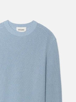 Cotton Blend Sweater in Light Blue