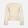 Crochet Knit Top in Ecru