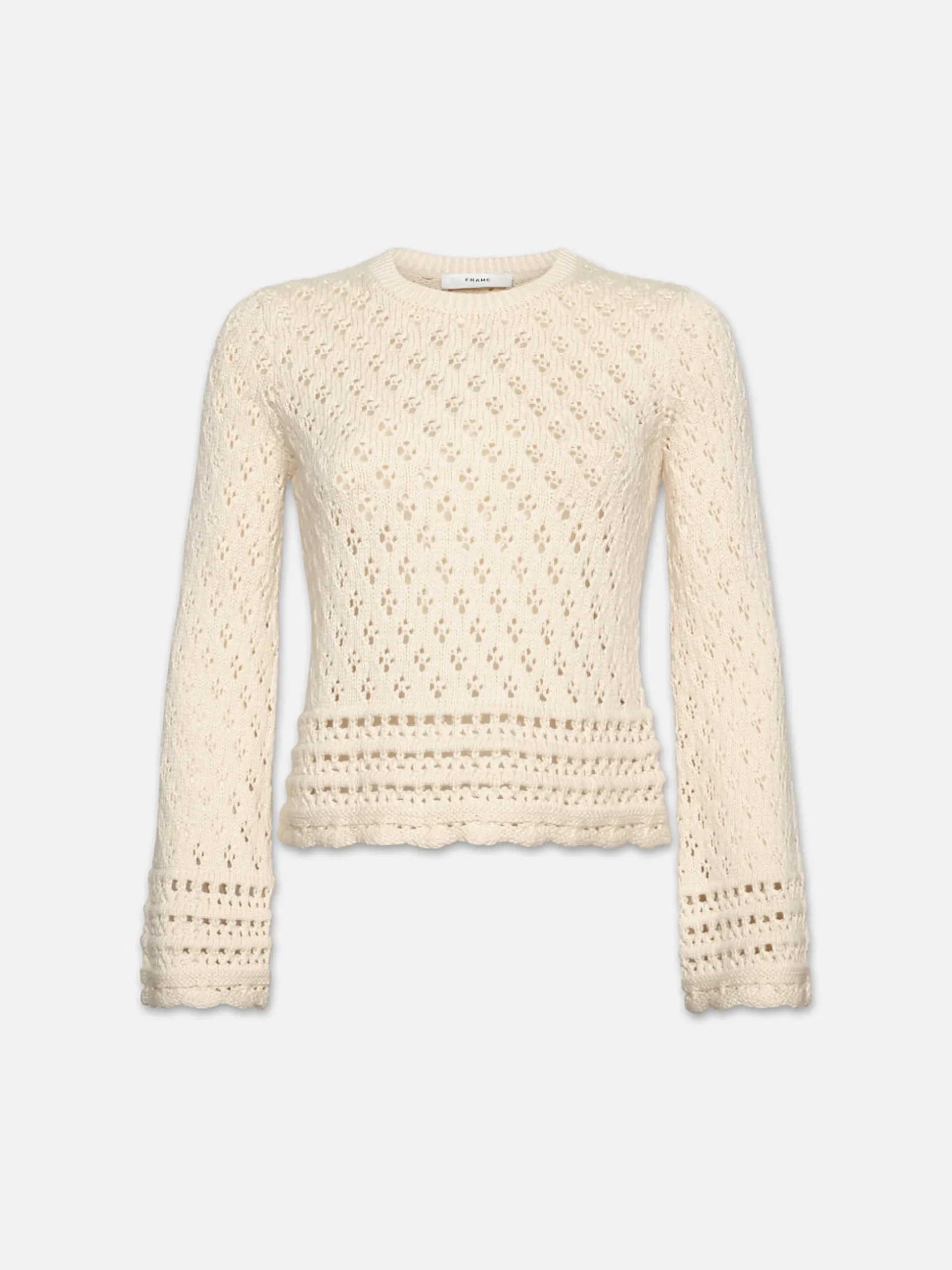 Crochet Knit Top in Ecru
