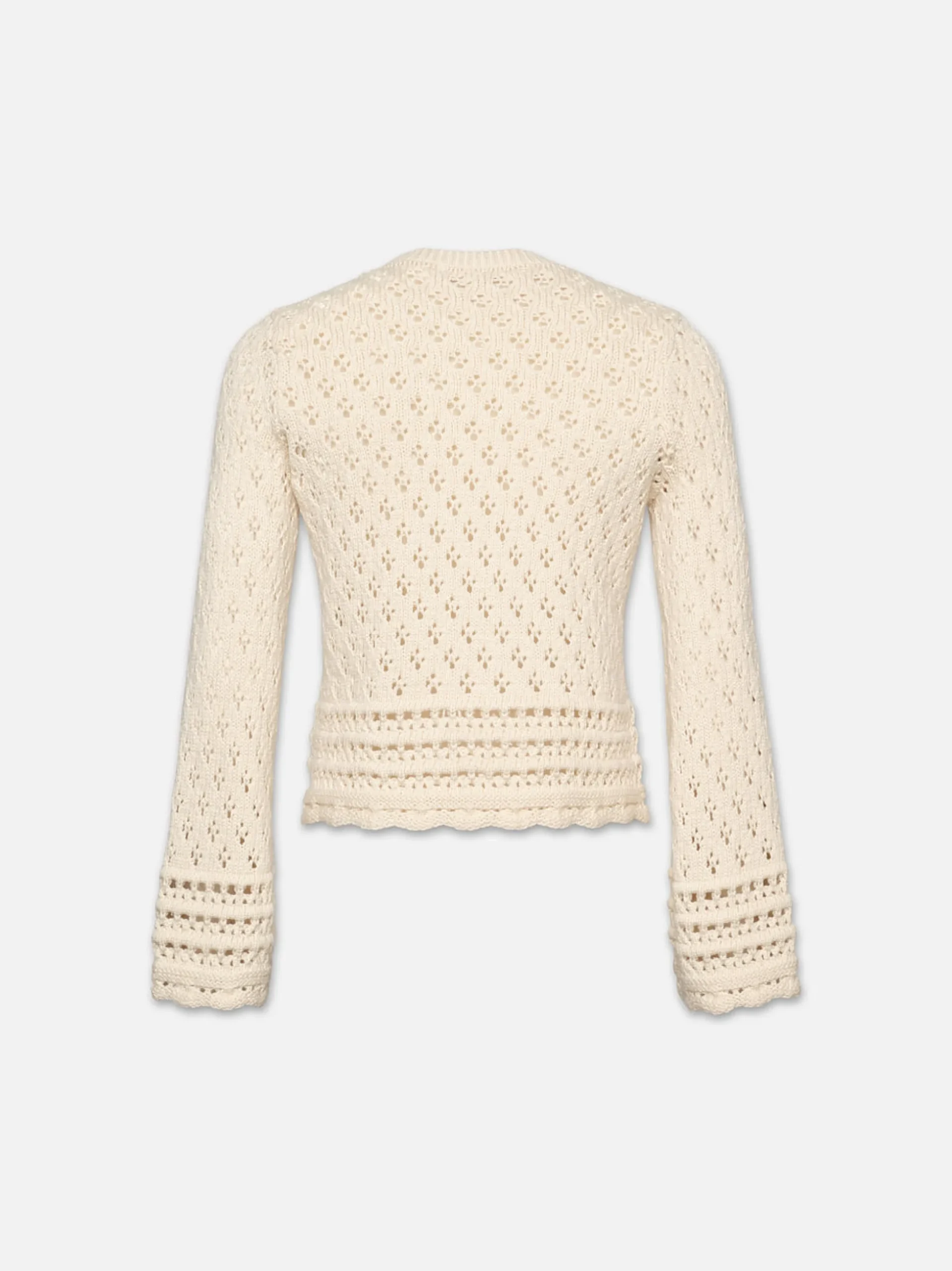 Crochet Knit Top in Ecru