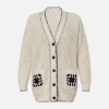 Crochet Pocket Cardi in Navy Multi