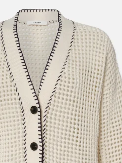 Crochet Pocket Cardi in Navy Multi