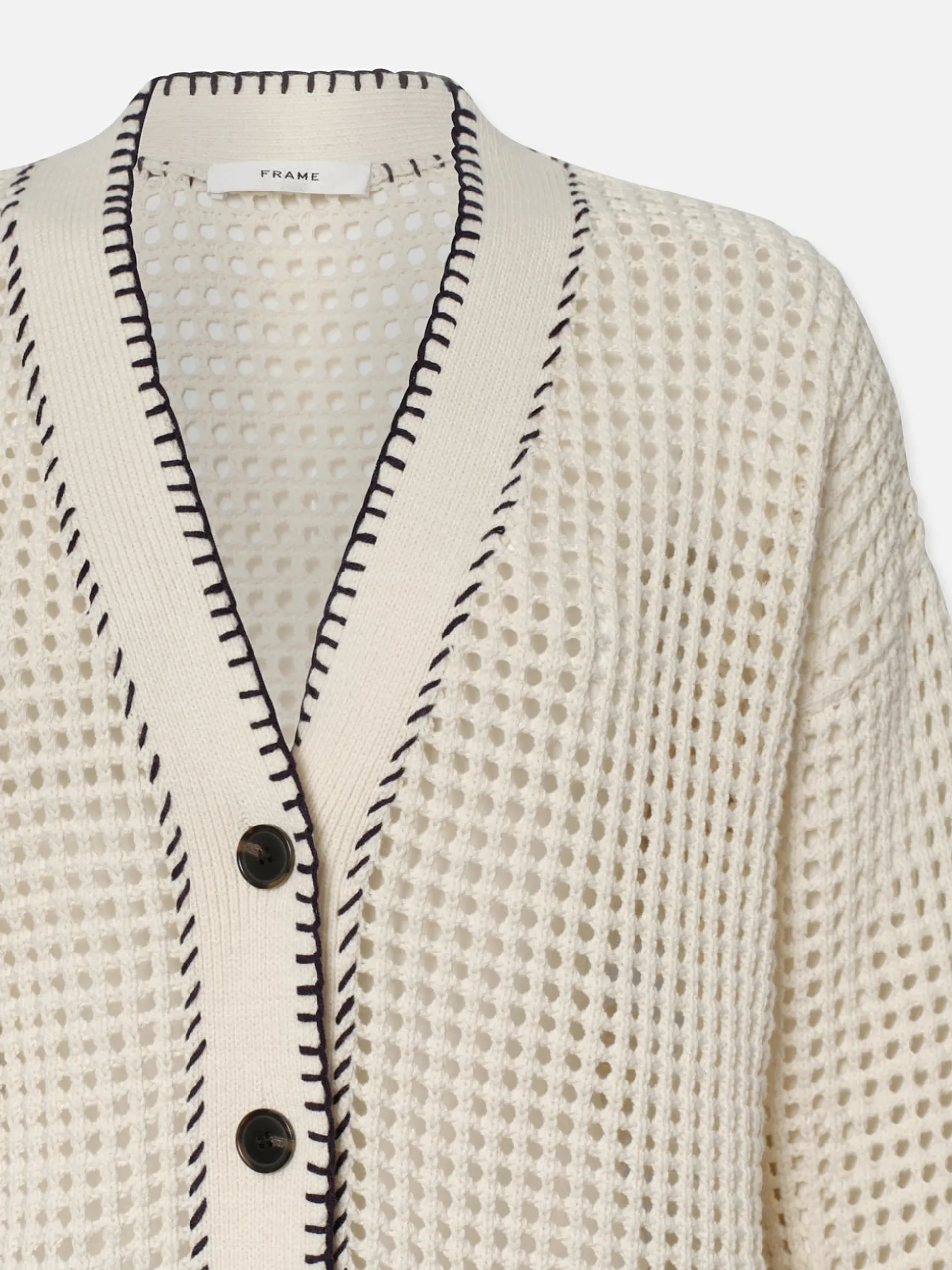 Crochet Pocket Cardi in Navy Multi