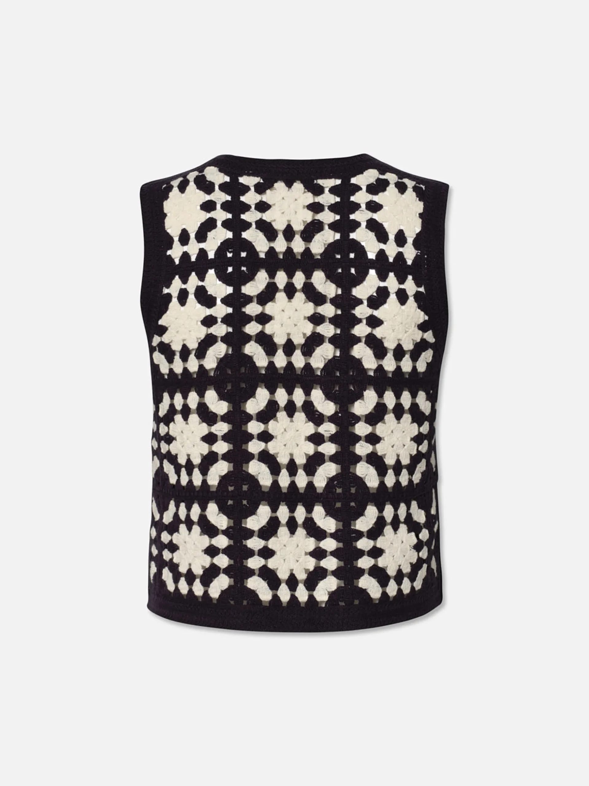Crochet Tassel Popover in Navy Multi