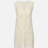 Crochet Tassel Popover Dress in Cream