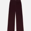 Crop Velvet Wide Leg in Wine