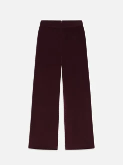 Crop Velvet Wide Leg in Wine