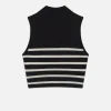 Cropped Cashmere Mockneck in Black Multi