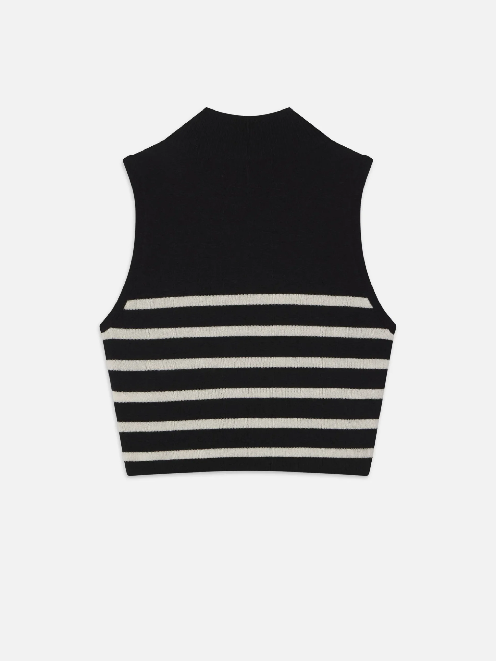Cropped Cashmere Mockneck in Black Multi