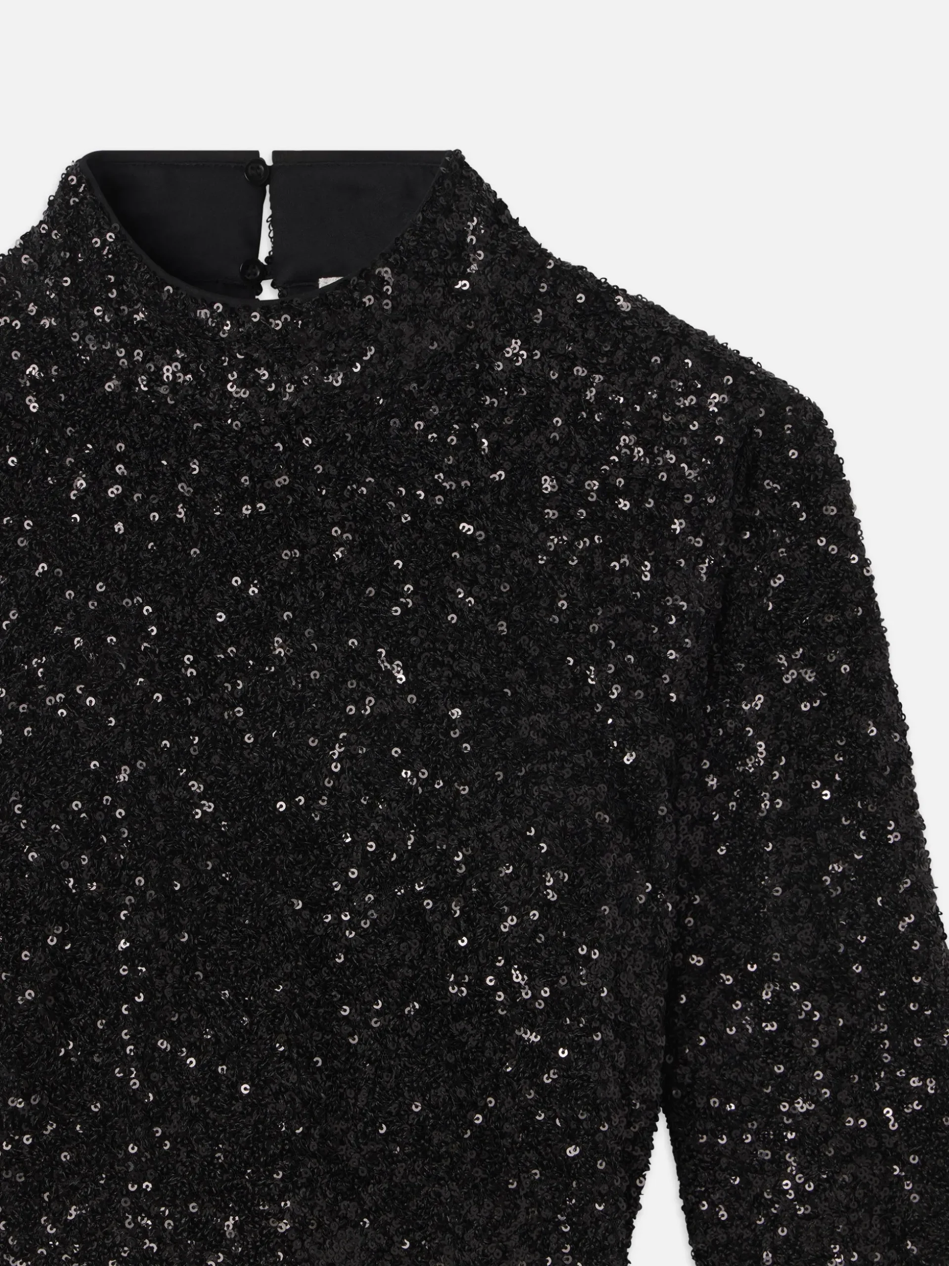 Cropped Sequin Top in Black