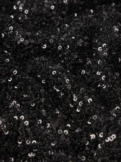 Cropped Sequin Top in Black