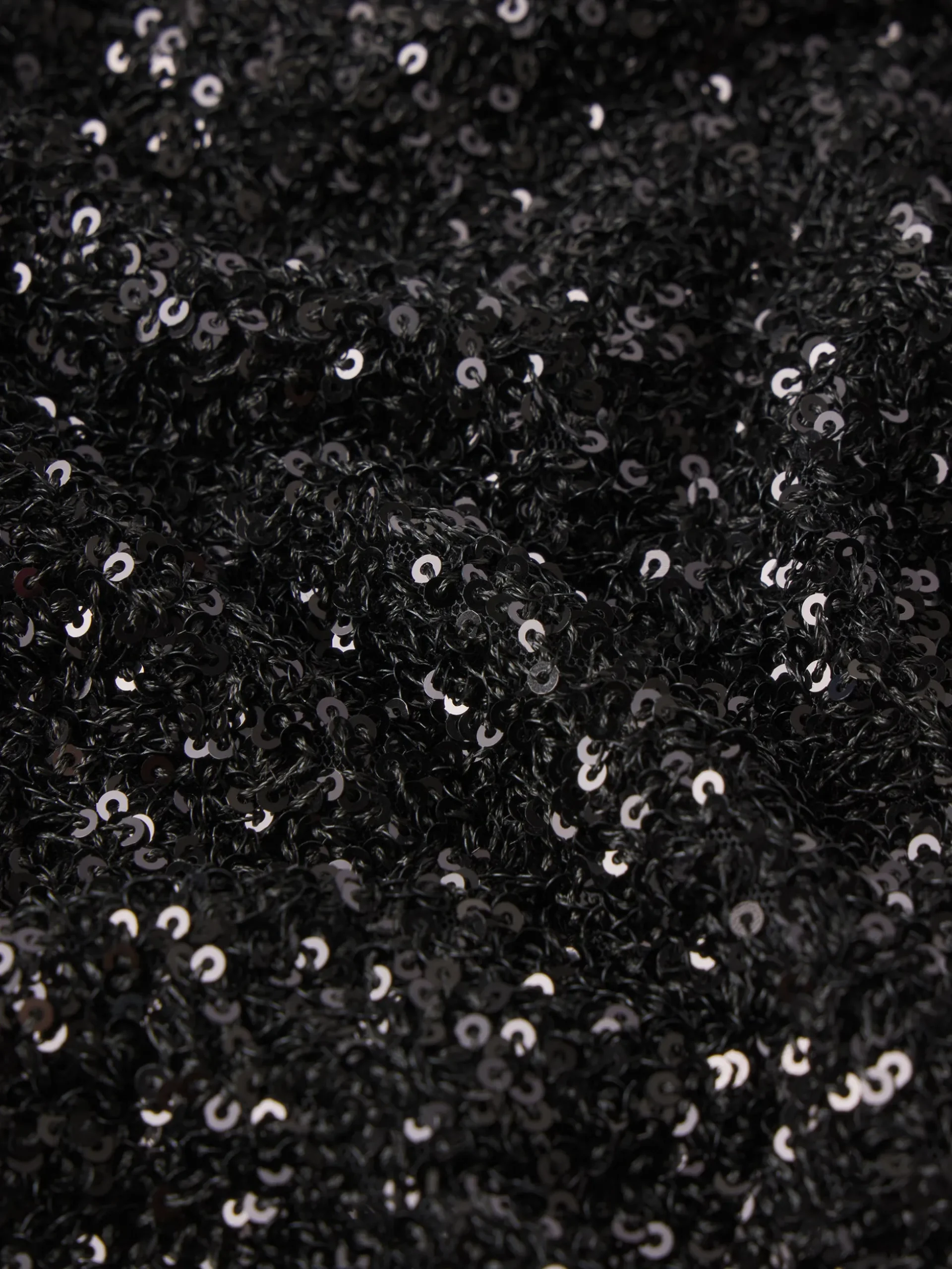 Cropped Sequin Top in Black