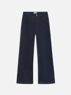 Darted Wide Leg Jean in Rinse