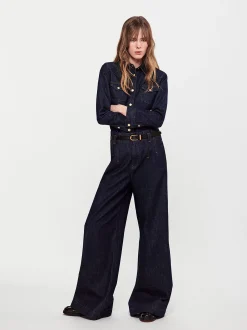 Darted Wide Leg Jean in Rinse