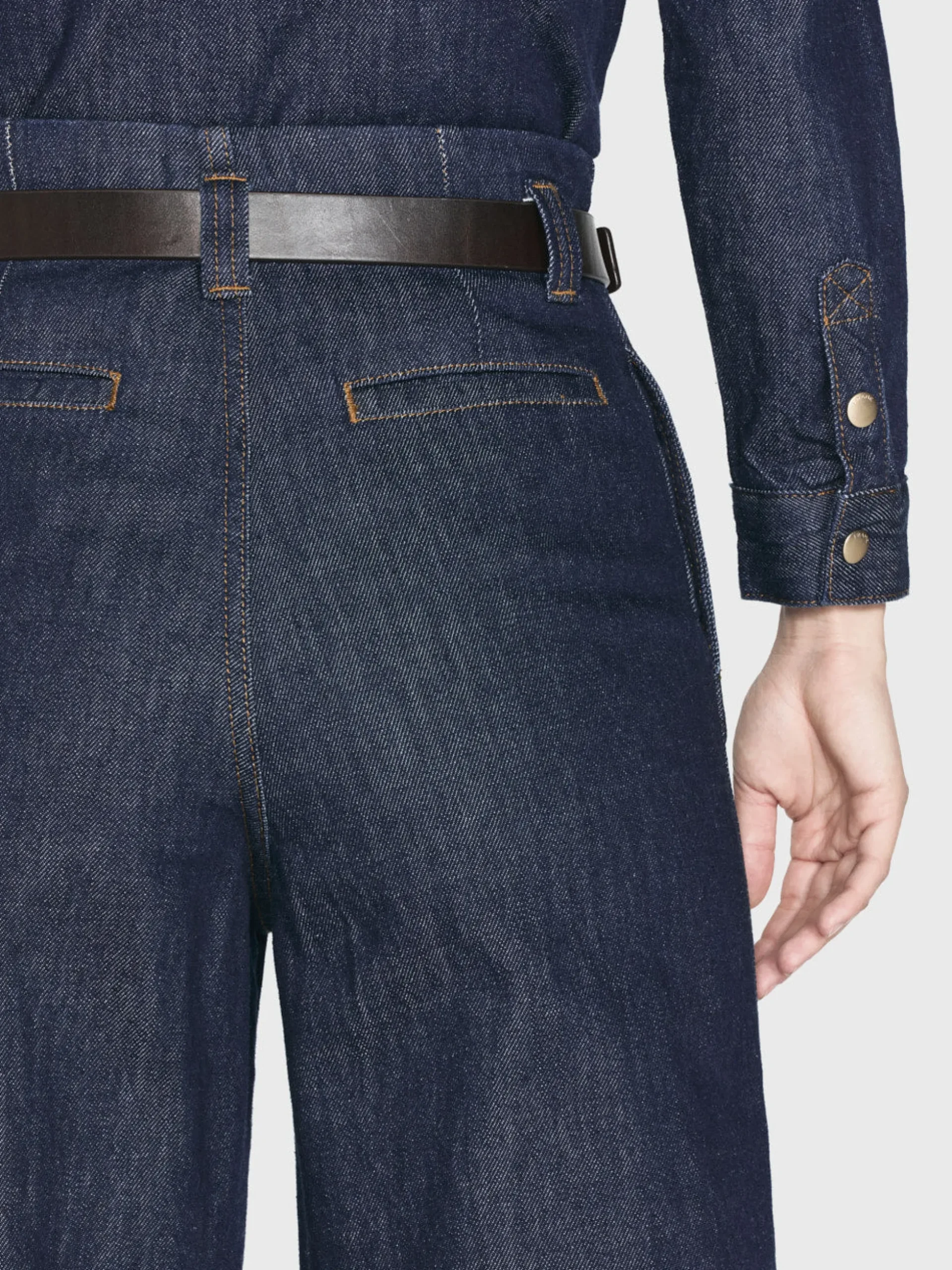 Darted Wide Leg Jean in Rinse