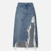 Deconstructed Fray Hem Skirt in Salem