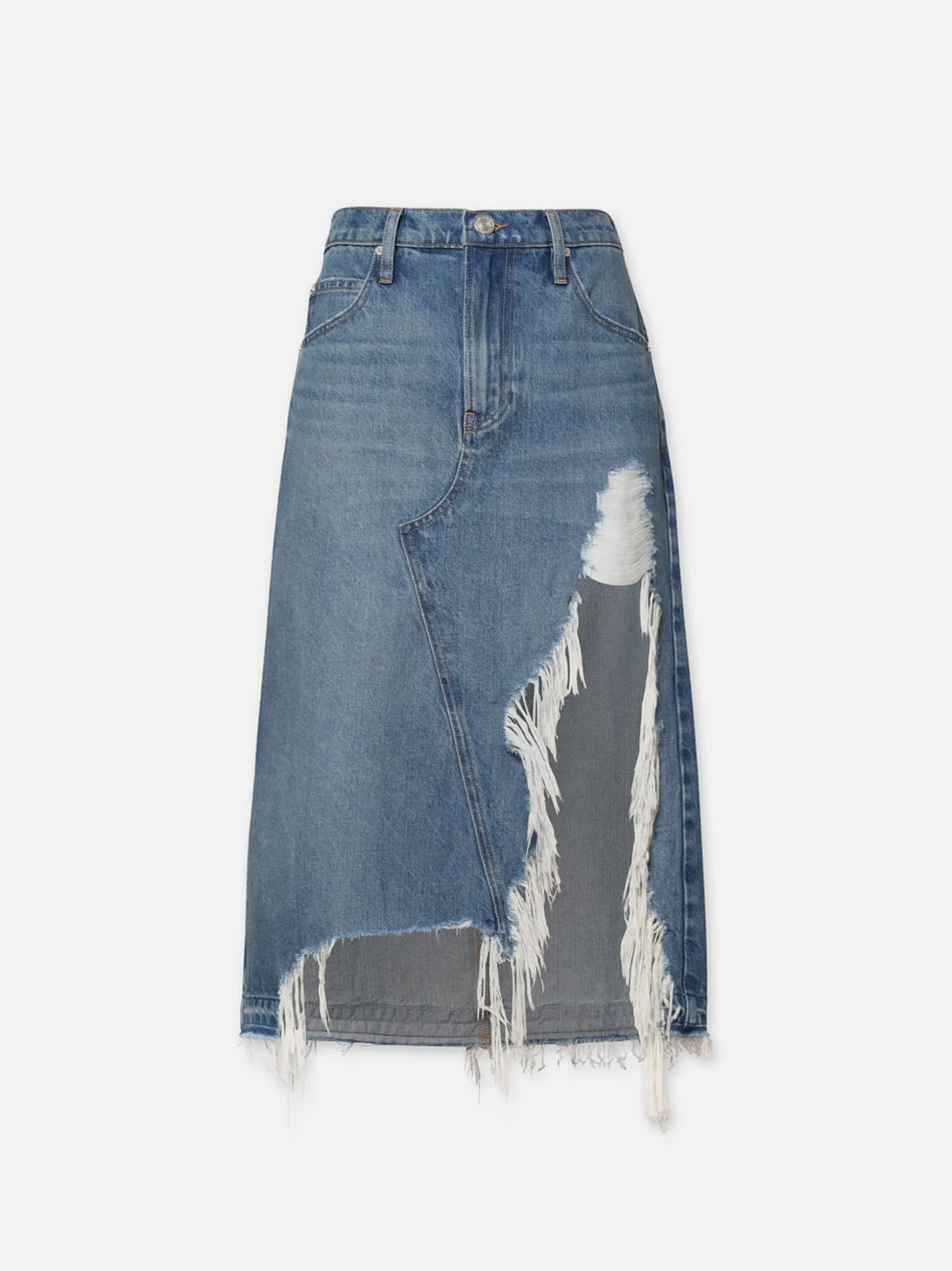 Deconstructed Fray Hem Skirt in Salem