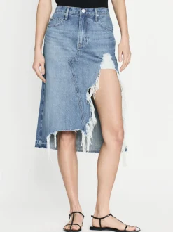 Deconstructed Fray Hem Skirt in Salem