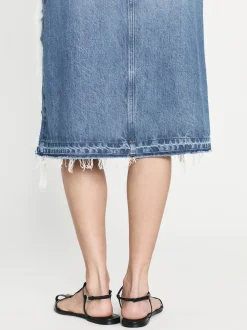 Deconstructed Fray Hem Skirt in Salem